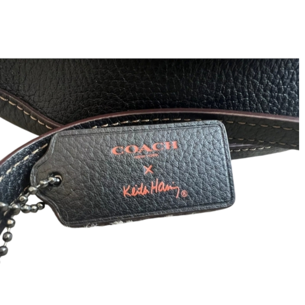 Coach Black Leather Crossbody with Orange Skateboard Graphic - Picture 4 of 13